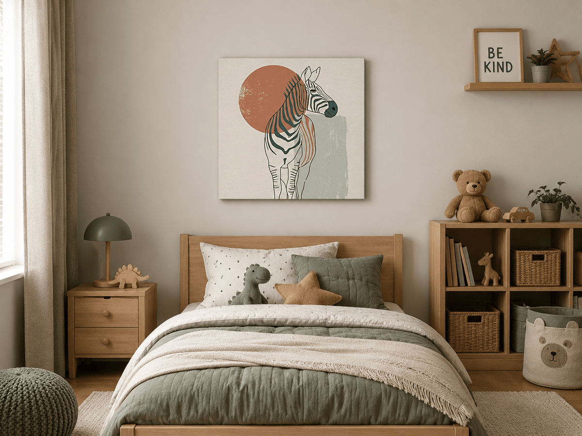 Modern Zebra Canvas Wall Art - KIDSROOM WALL ART