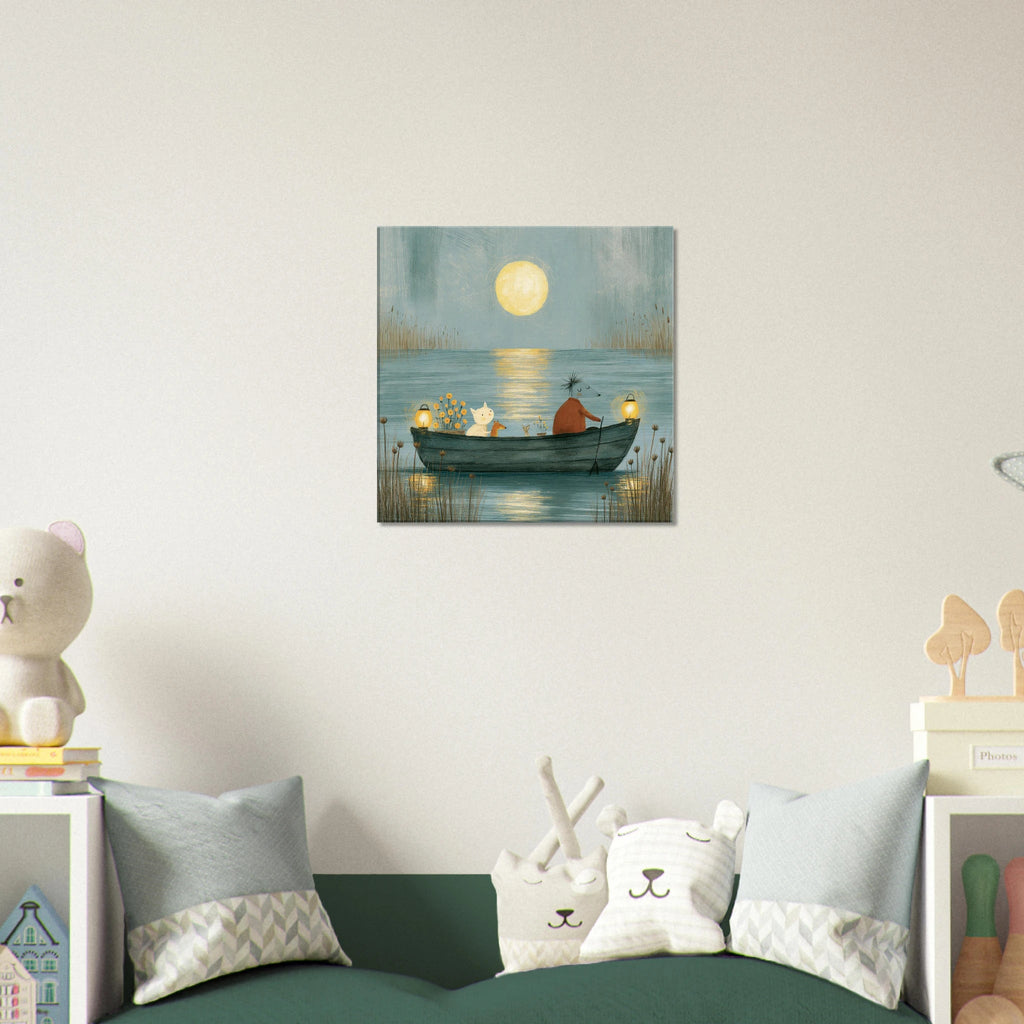 Moonlight Boat Ride Canvas Wall Art for Kids - KIDSROOM WALL ART