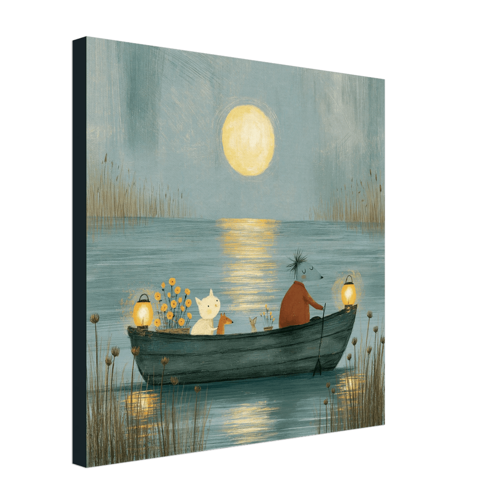 Moonlight Boat Ride Canvas Wall Art for Kids - KIDSROOM WALL ART