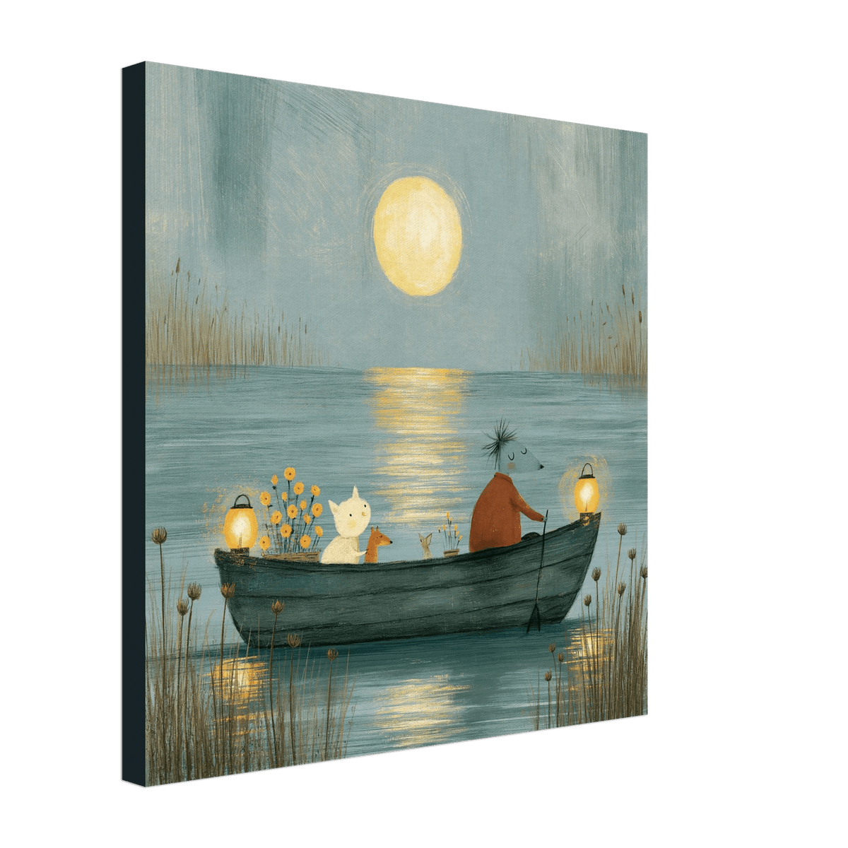 Moonlight Boat Ride Canvas Wall Art for Kids - KIDSROOM WALL ART