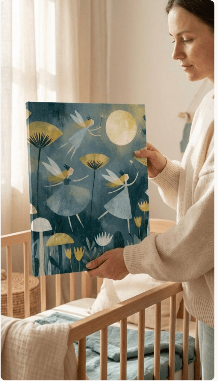 Moonlit Fairies Canvas Wall Art for Kids - KIDSROOM WALL ART