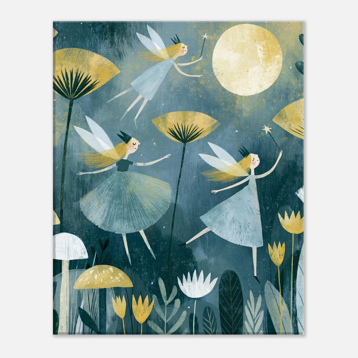 Moonlit Fairies Canvas Wall Art for Kids - KIDSROOM WALL ART