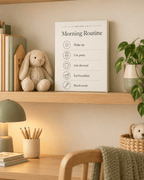 Morning Routine Canvas Wall Art for Kids - KIDSROOM WALL ART