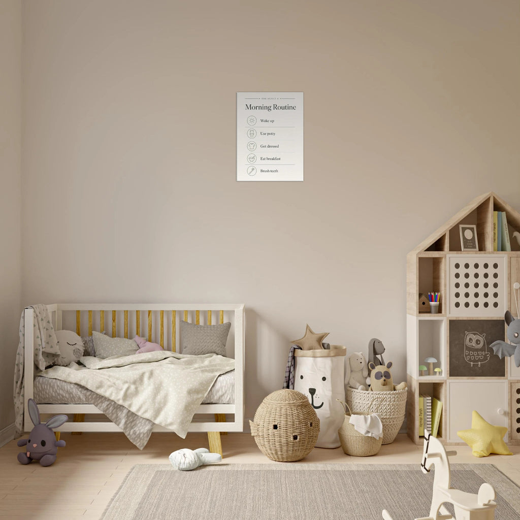 Morning Routine Canvas Wall Art for Kids - KIDSROOM WALL ART