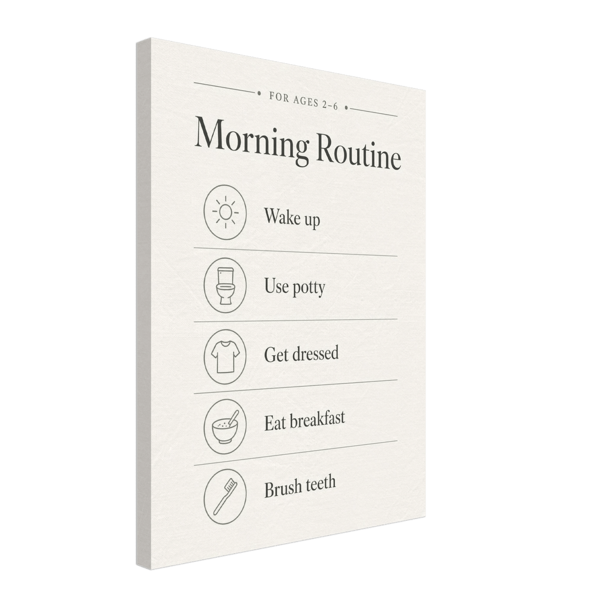 Morning Routine Canvas Wall Art for Kids - KIDSROOM WALL ART