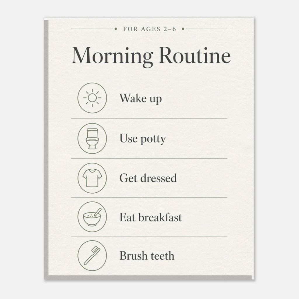 Morning Routine Canvas Wall Art for Kids - KIDSROOM WALL ART