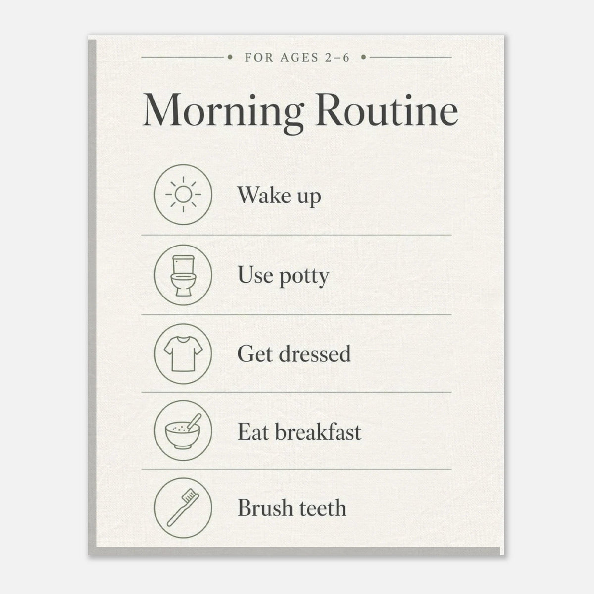 Morning Routine Canvas Wall Art for Kids - KIDSROOM WALL ART