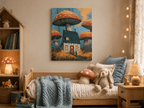 Mushroom Cottage Canvas Wall Art for Kids - KIDSROOM WALL ART