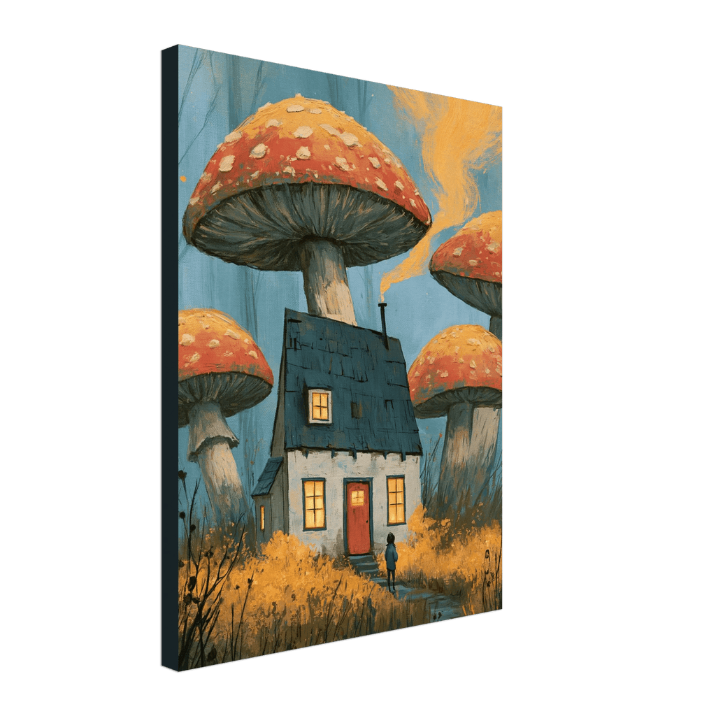 Mushroom Cottage Canvas Wall Art for Kids - KIDSROOM WALL ART