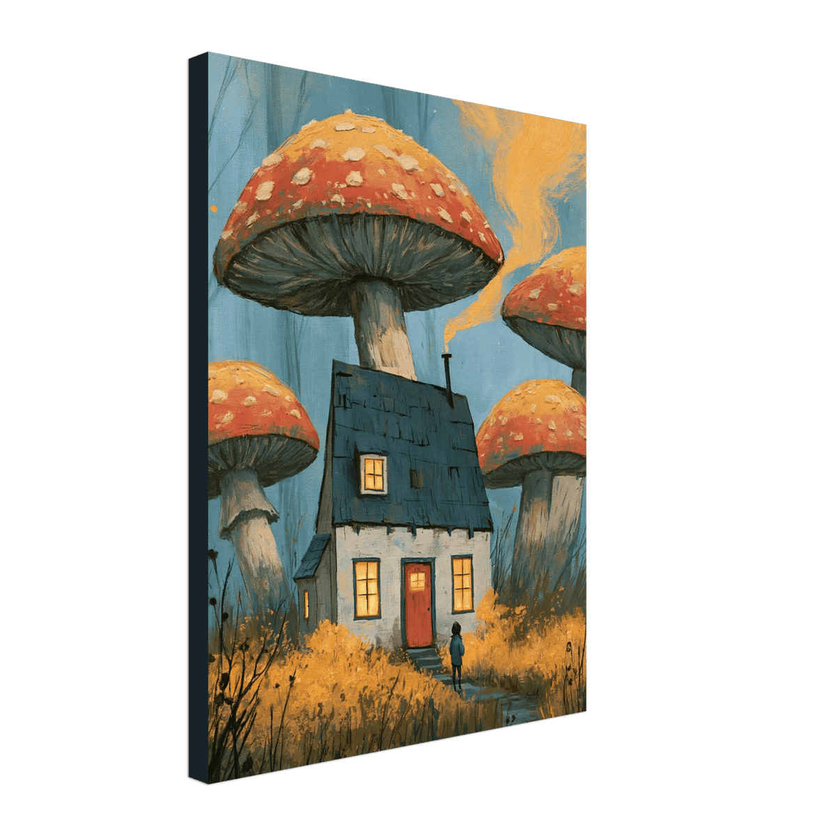 Mushroom Cottage Canvas Wall Art for Kids - KIDSROOM WALL ART