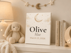 Personalized Baby Name and Birth Date Canvas Wall Art - KIDSROOM WALL ART