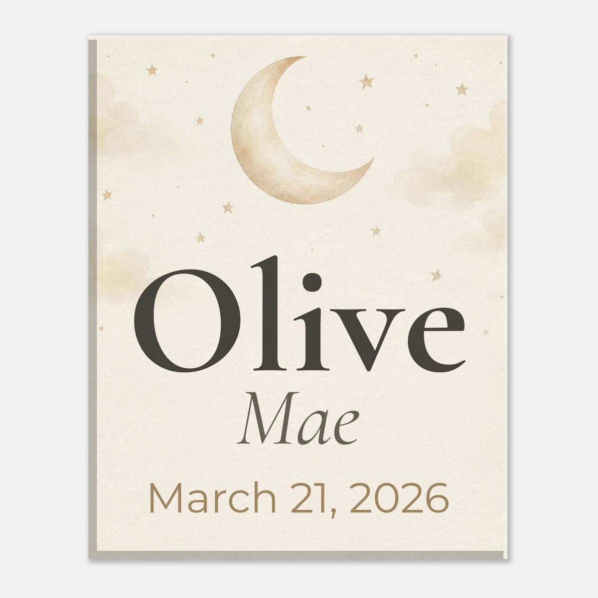 Personalized Baby Name and Birth Date Canvas Wall Art - KIDSROOM WALL ART
