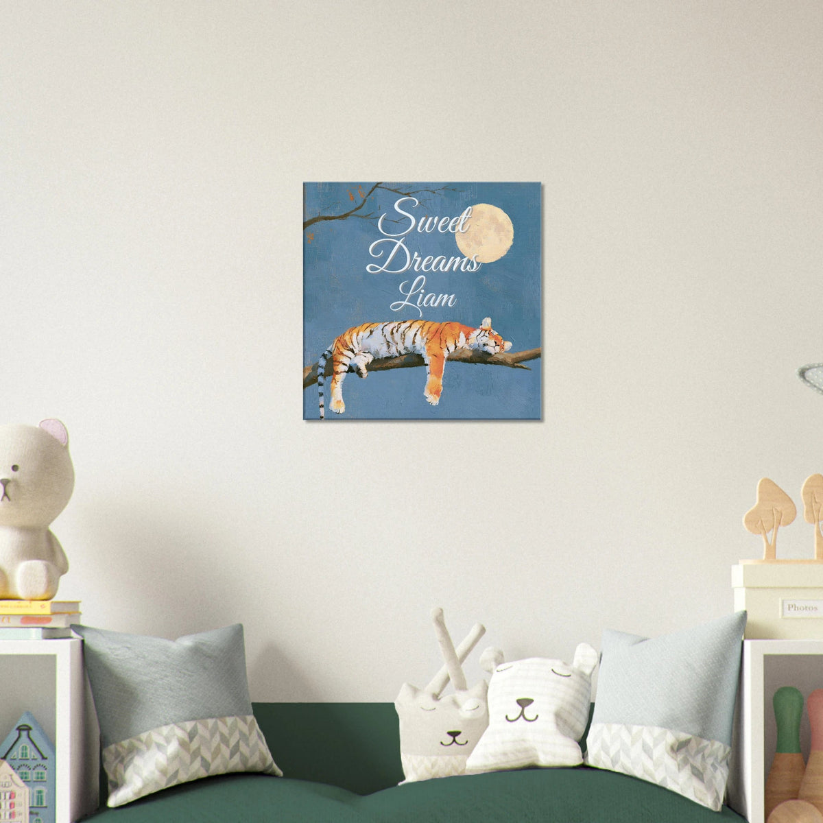 Personalized Sweet Dreams Tiger Canvas for Kids - KIDSROOM WALL ART