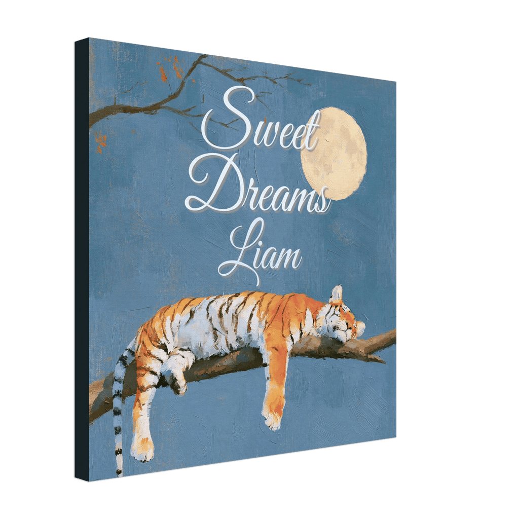 Personalized Sweet Dreams Tiger Canvas for Kids - KIDSROOM WALL ART