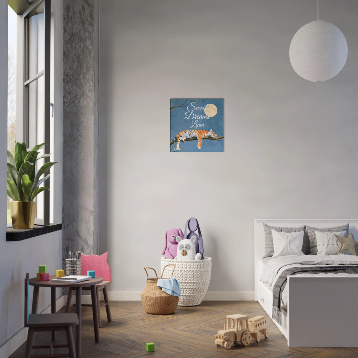 Personalized Sweet Dreams Tiger Canvas for Kids - KIDSROOM WALL ART
