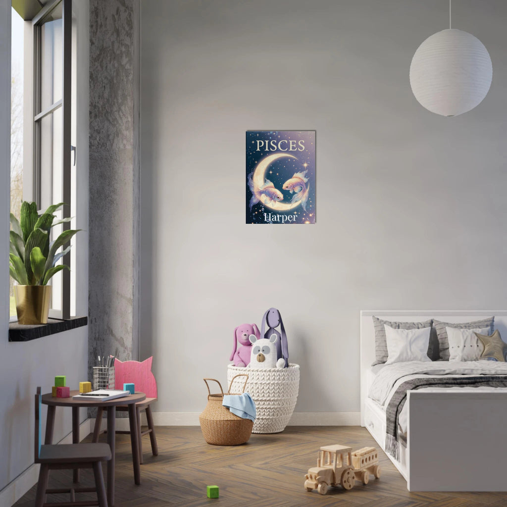 Pisces Personalized Zodiac Wall Art for Kids - KIDSROOM WALL ART