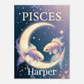 Pisces Personalized Zodiac Wall Art for Kids - KIDSROOM WALL ART