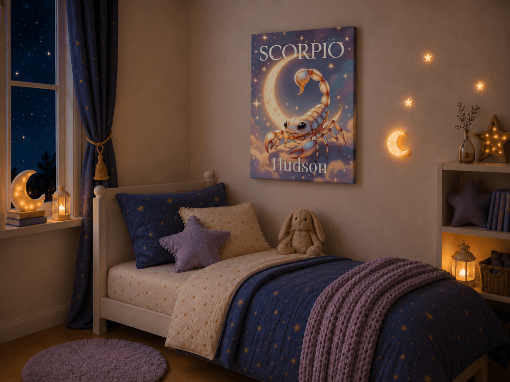 Scorpio Personalized Zodiac Wall Art for Kids - KIDSROOM WALL ART