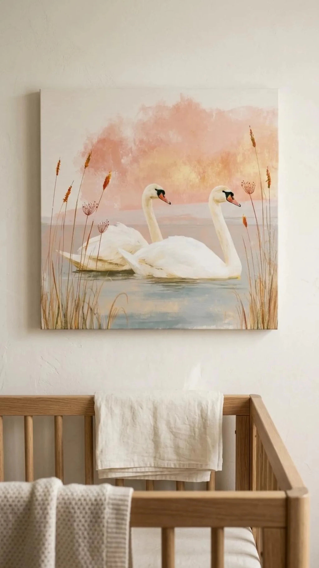 Swan Nursery Canvas Wall Art - KIDSROOM WALL ART