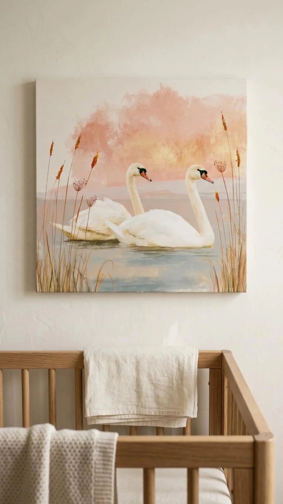 Swan Nursery Canvas Wall Art - KIDSROOM WALL ART
