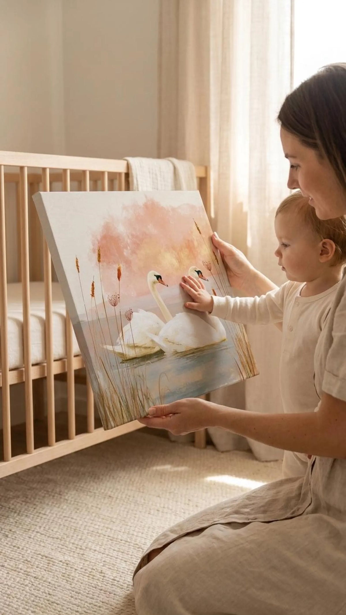 Swan Nursery Canvas Wall Art
