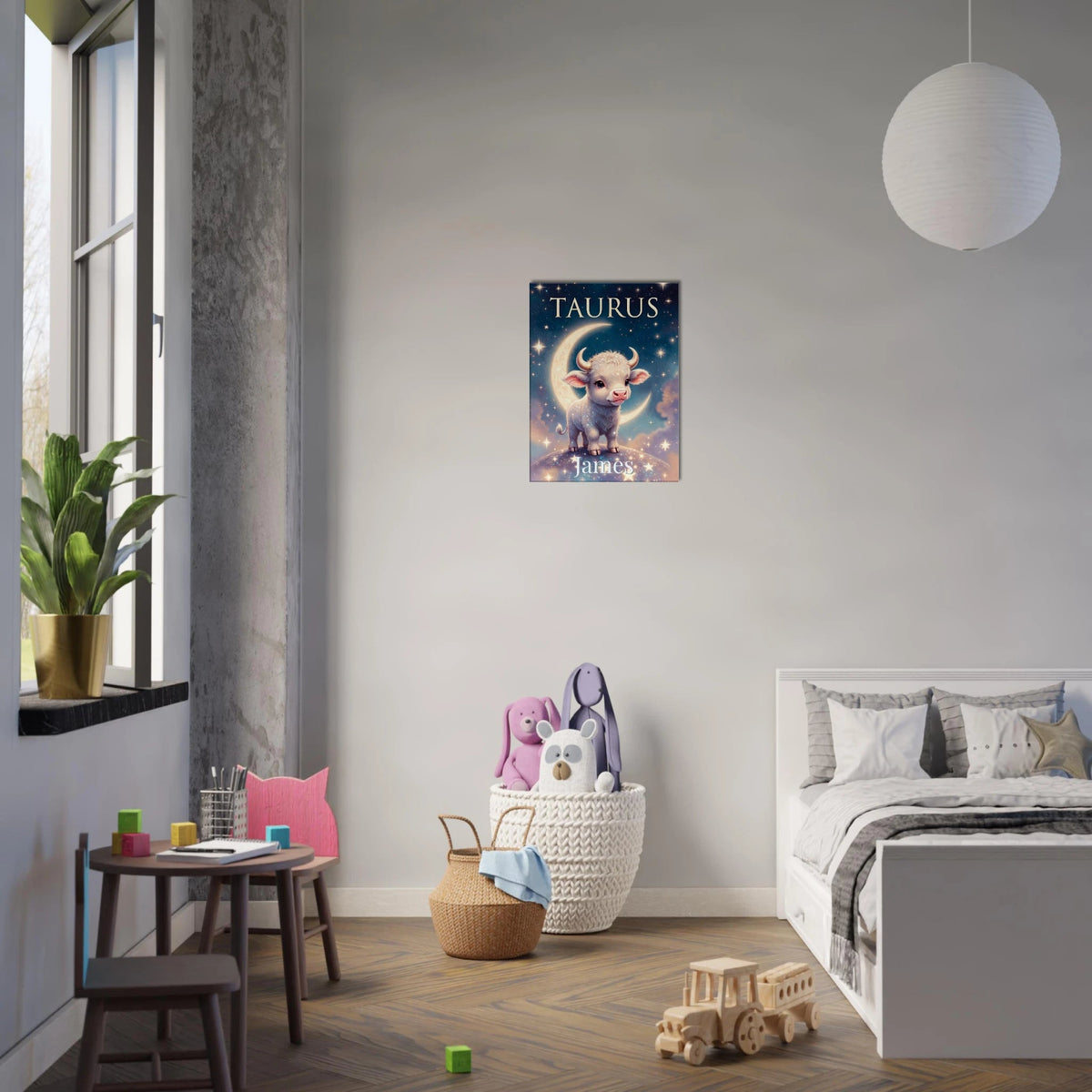 Taurus Personalized Zodiac Wall Art for Kids - KIDSROOM WALL ART