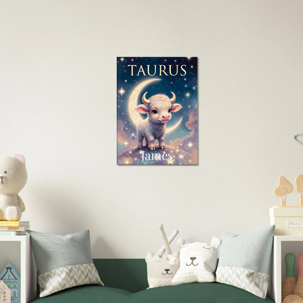 Taurus Personalized Zodiac Wall Art for Kids - KIDSROOM WALL ART
