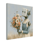 Vintage Flower Robot Canvas Wall Art - KIDSROOM WALL ART