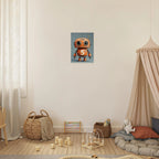 Vintage Orange Robot Canvas Wall Art - KIDSROOM WALL ART