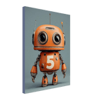 Vintage Orange Robot Canvas Wall Art - KIDSROOM WALL ART