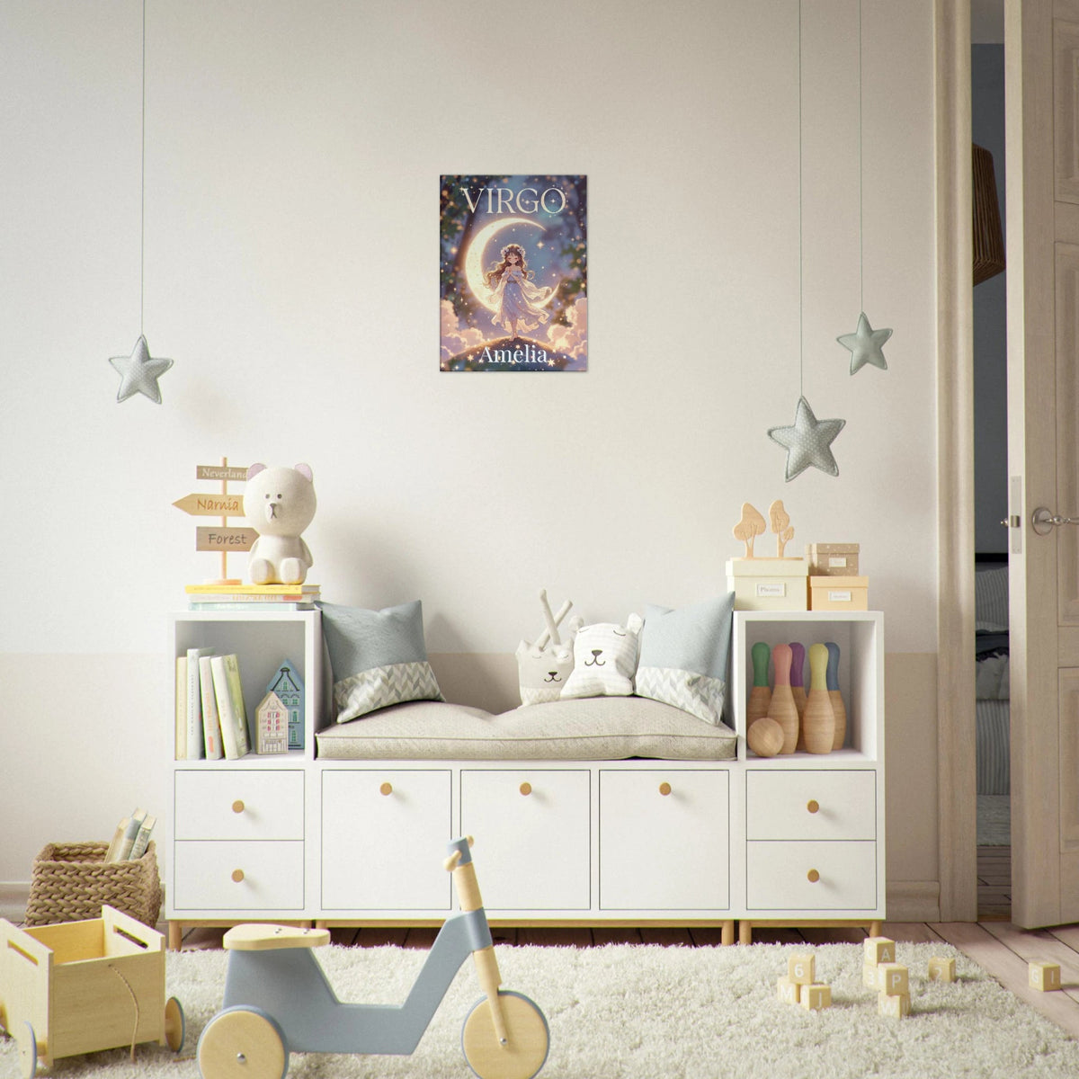 Virgo Personalized Zodiac Wall Art for Kids - KIDSROOM WALL ART