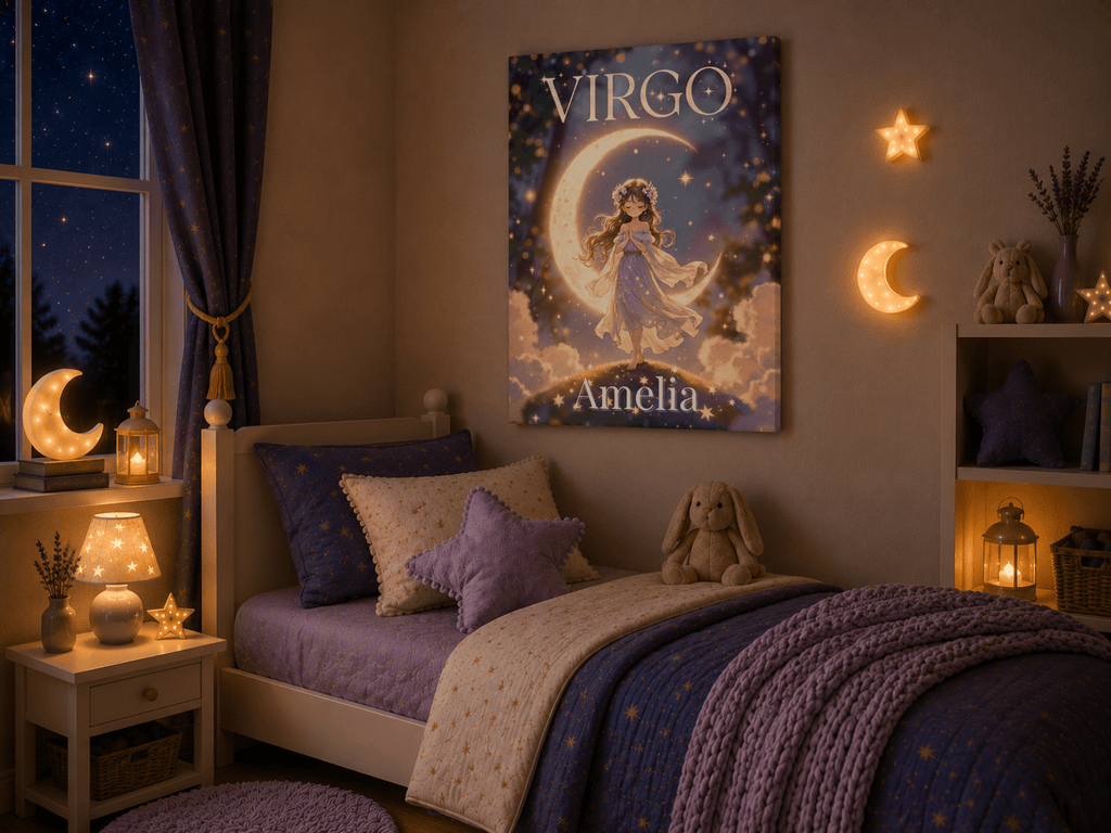 Virgo Personalized Zodiac Wall Art for Kids - KIDSROOM WALL ART