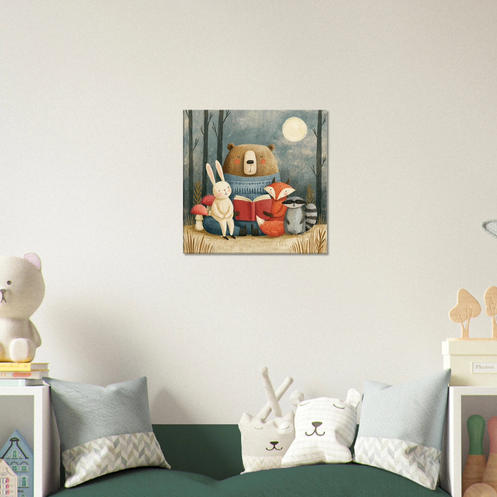 Woodland Storytime Canvas Wall Art for Kids - KIDSROOM WALL ART