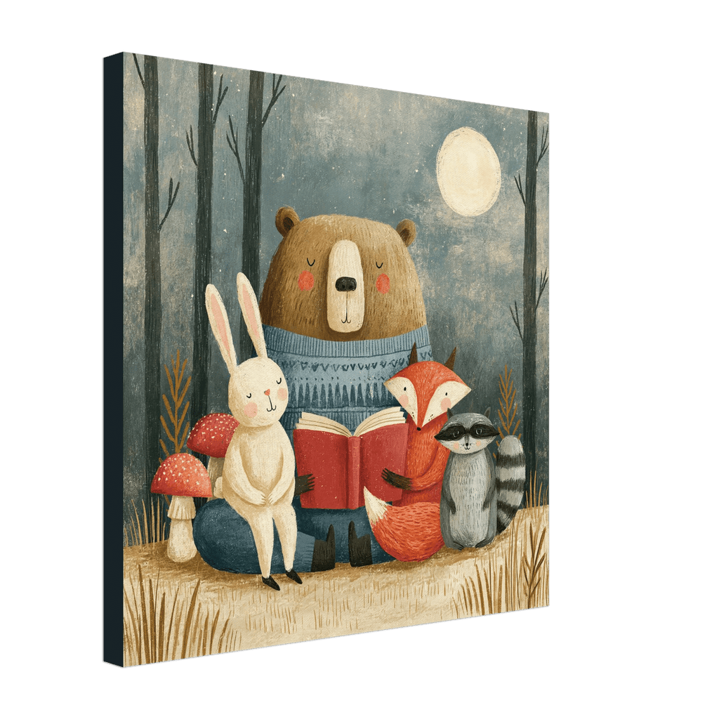 Woodland Storytime Canvas Wall Art for Kids - KIDSROOM WALL ART